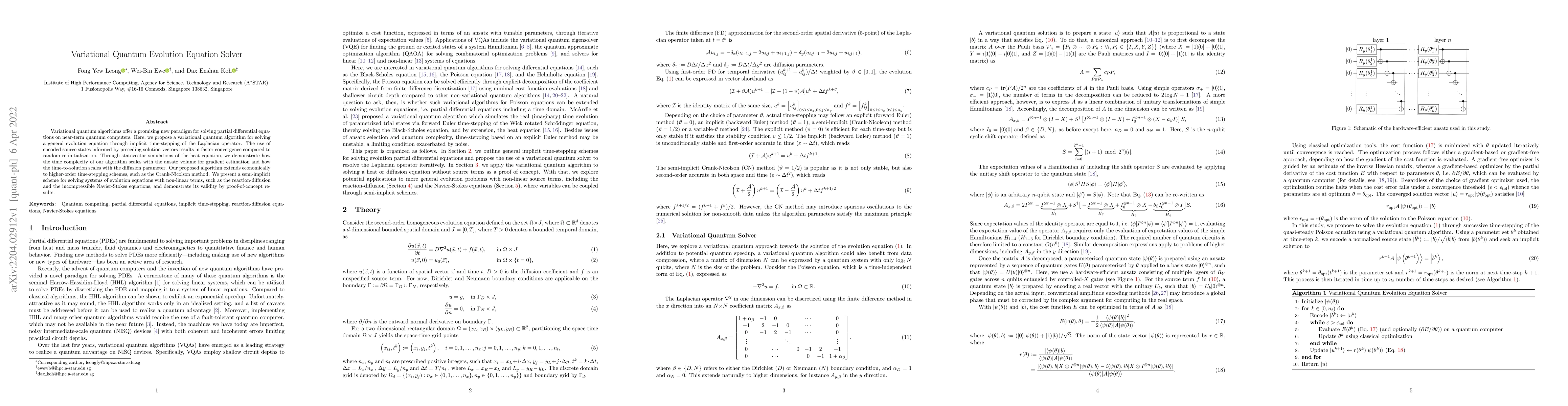 Thumbnail for Variational Quantum Evolution Equation Solver