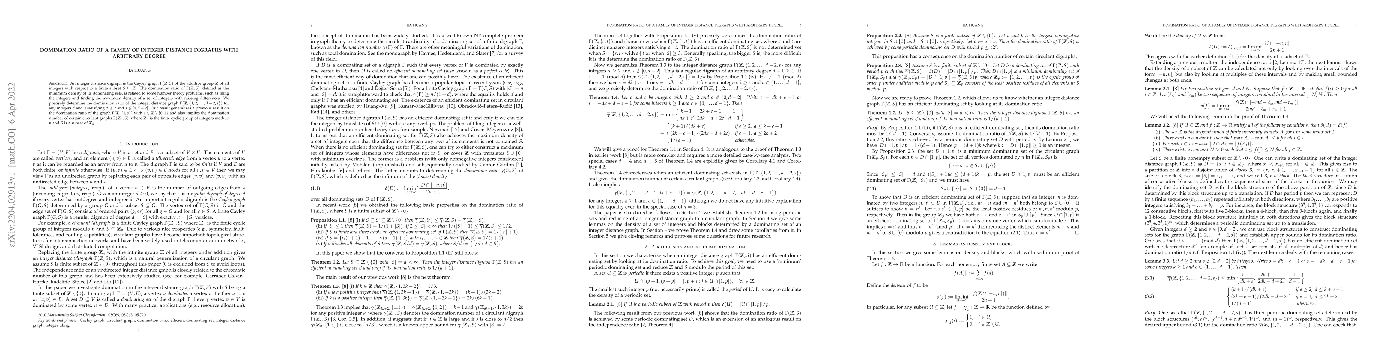 Thumbnail for Domination ratio of a family of integer distance digraphs with arbitrary
  degree