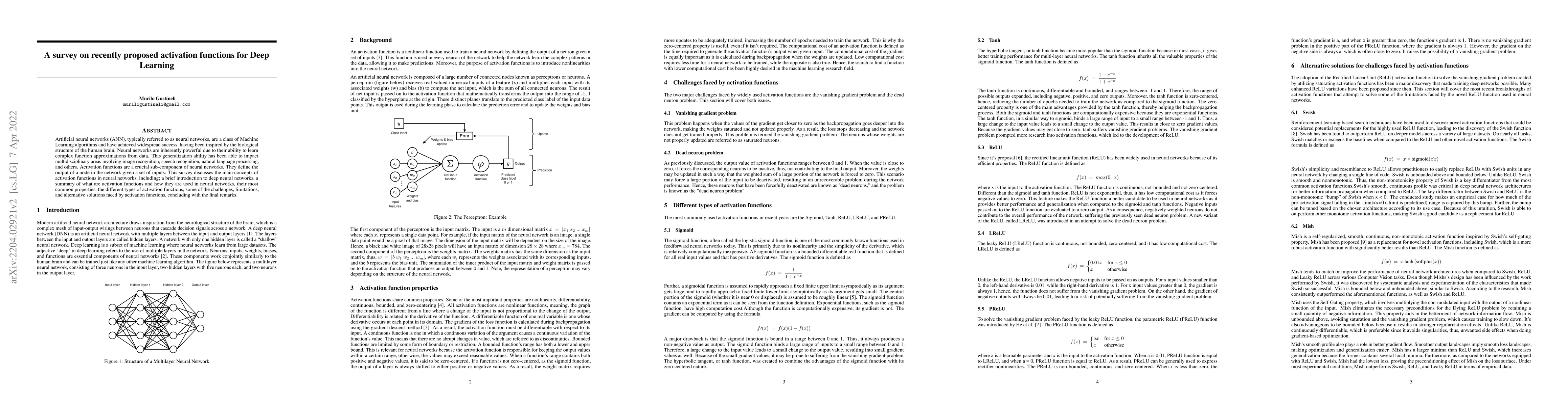 Thumbnail for A survey on recently proposed activation functions for Deep Learning