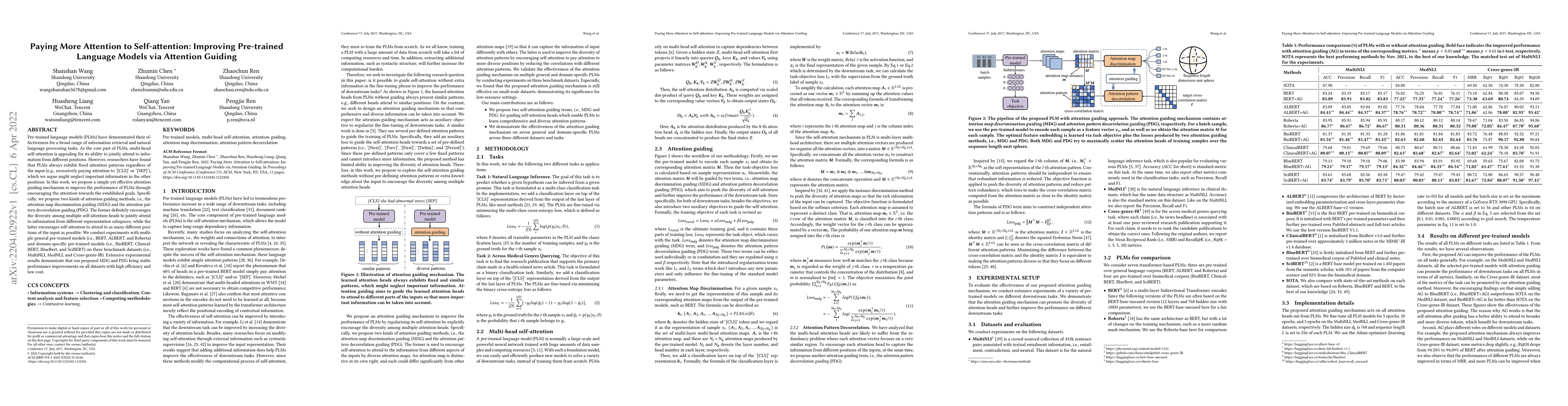 Thumbnail for Paying More Attention to Self-attention: Improving Pre-trained Language
  Models via Attention Guiding