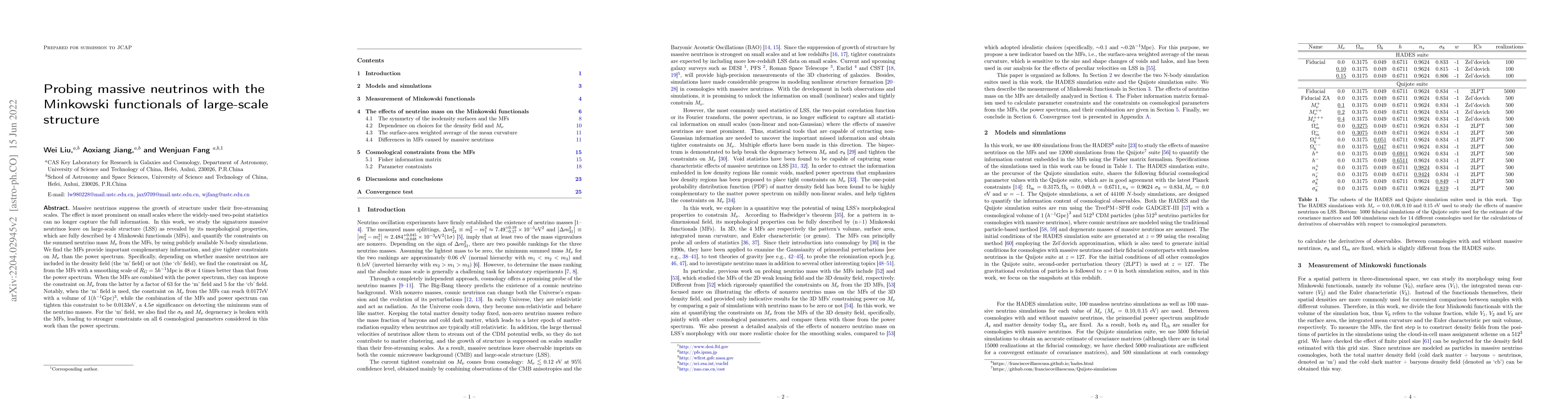 Thumbnail for Probing massive neutrinos with the Minkowski functionals of large-scale
  structure