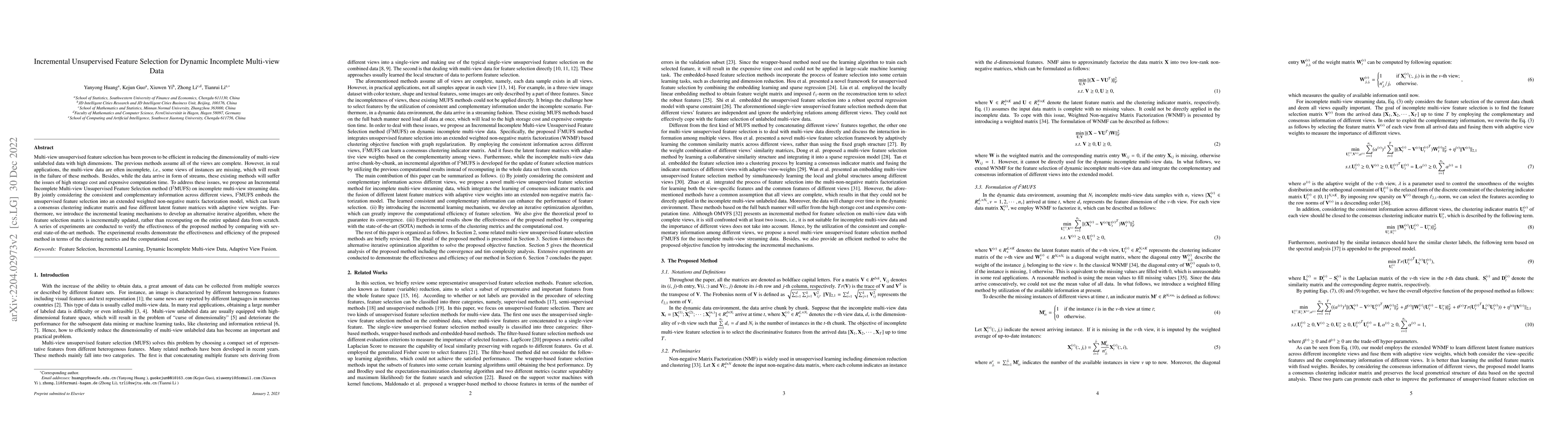 Thumbnail for Incremental Unsupervised Feature Selection for Dynamic Incomplete
  Multi-view Data