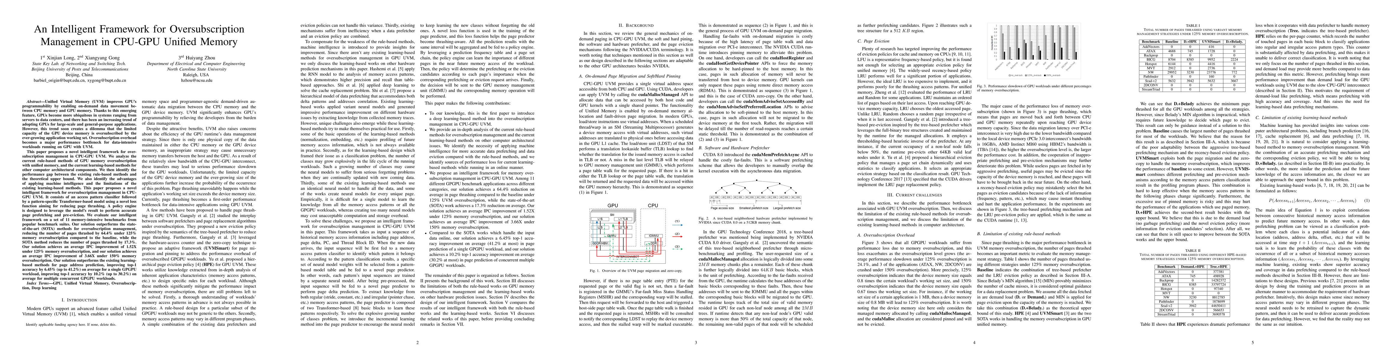 Thumbnail for An Intelligent Framework for Oversubscription Management in CPU-GPU
  Unified Memory