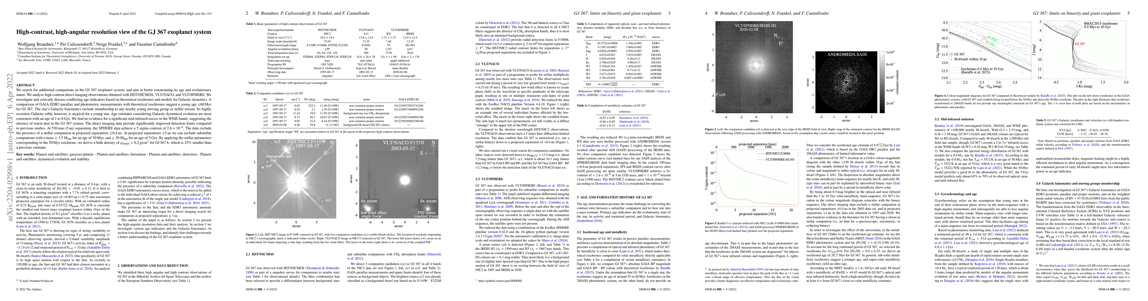 Thumbnail for High-contrast, high-angular resolution view of the GJ 367 exoplanet
  system