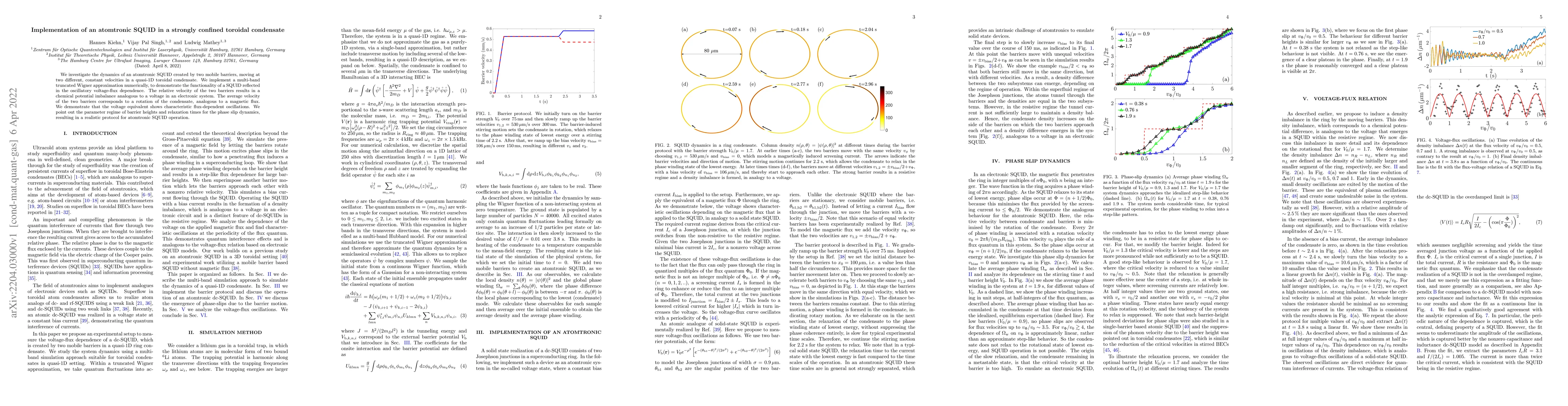 Thumbnail for Implementation of an atomtronic SQUID in a strongly confined toroidal
  condensate