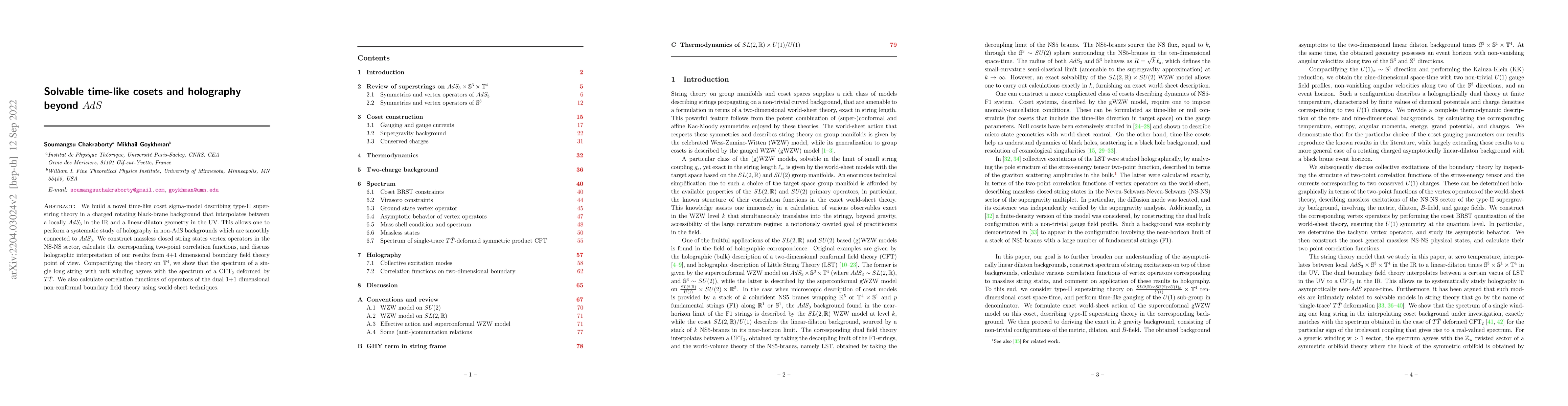 Thumbnail for Solvable time-like cosets and holography beyond $AdS$