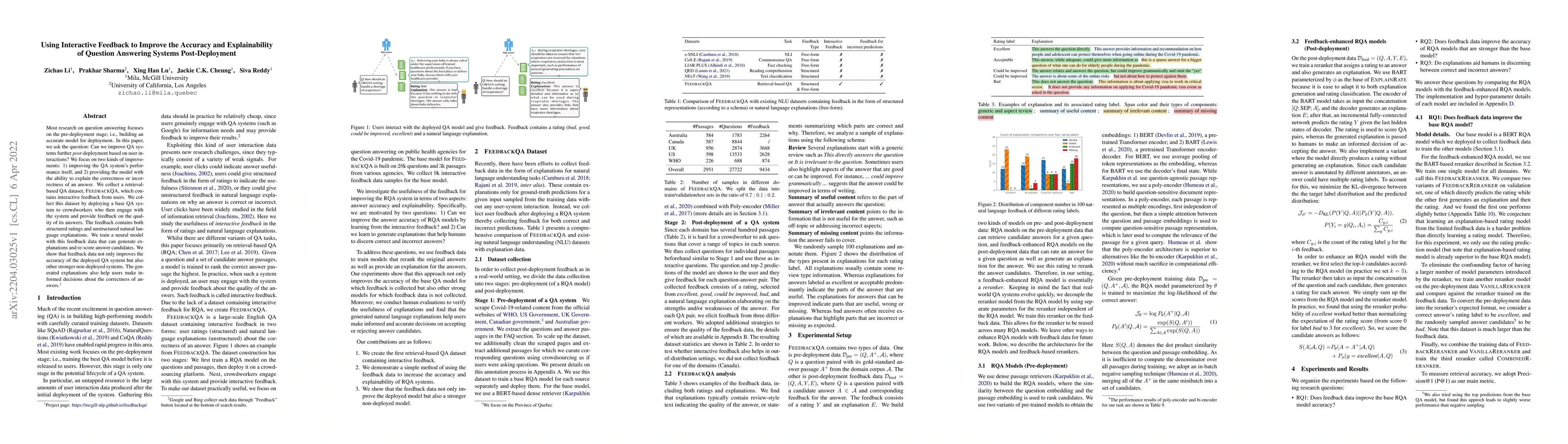 Thumbnail for Using Interactive Feedback to Improve the Accuracy and Explainability of
  Question Answering Systems Post-Deployment