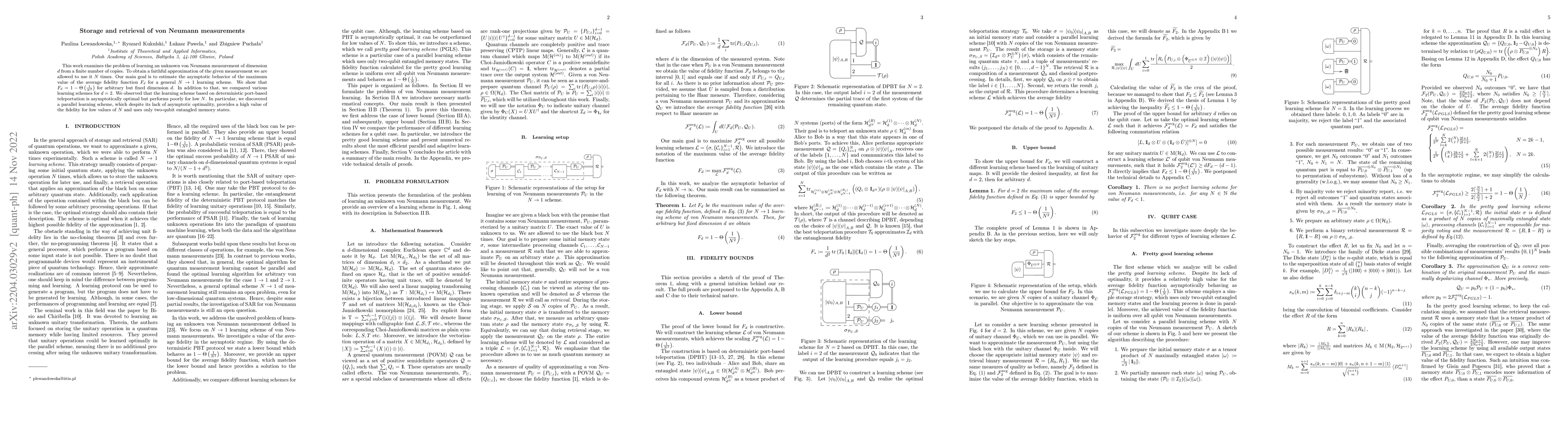 Thumbnail for Storage and retrieval of von Neumann measurements