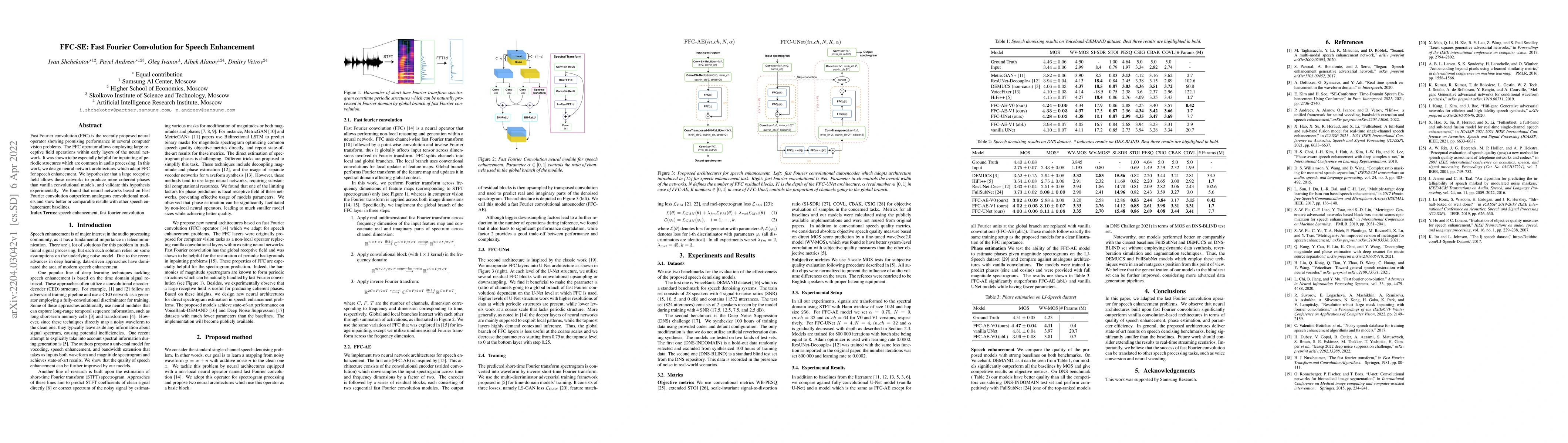 Thumbnail for FFC-SE: Fast Fourier Convolution for Speech Enhancement