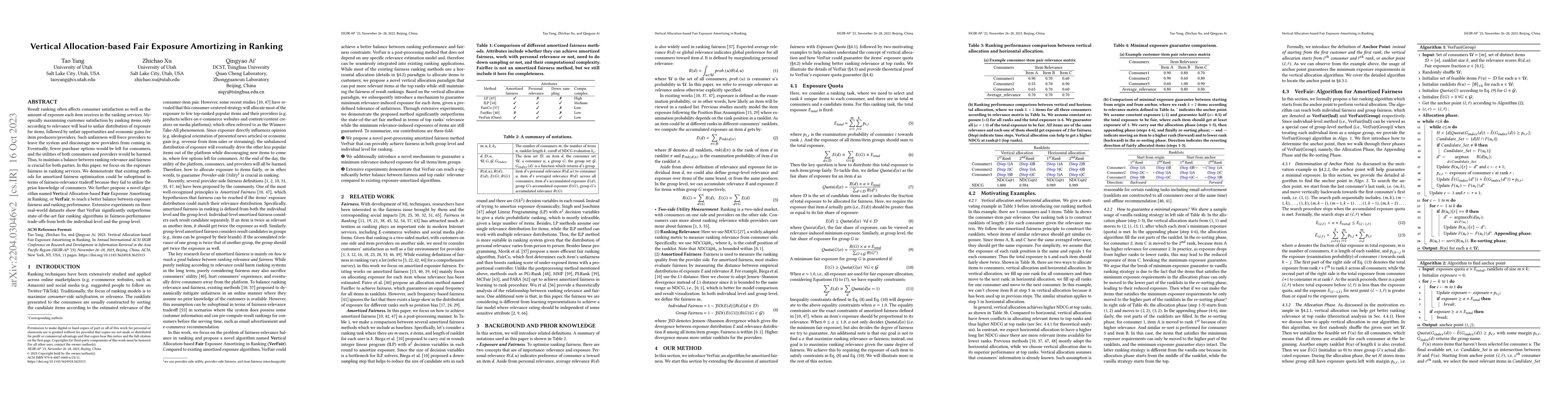 Thumbnail for Vertical Allocation-based Fair Exposure Amortizing in Ranking