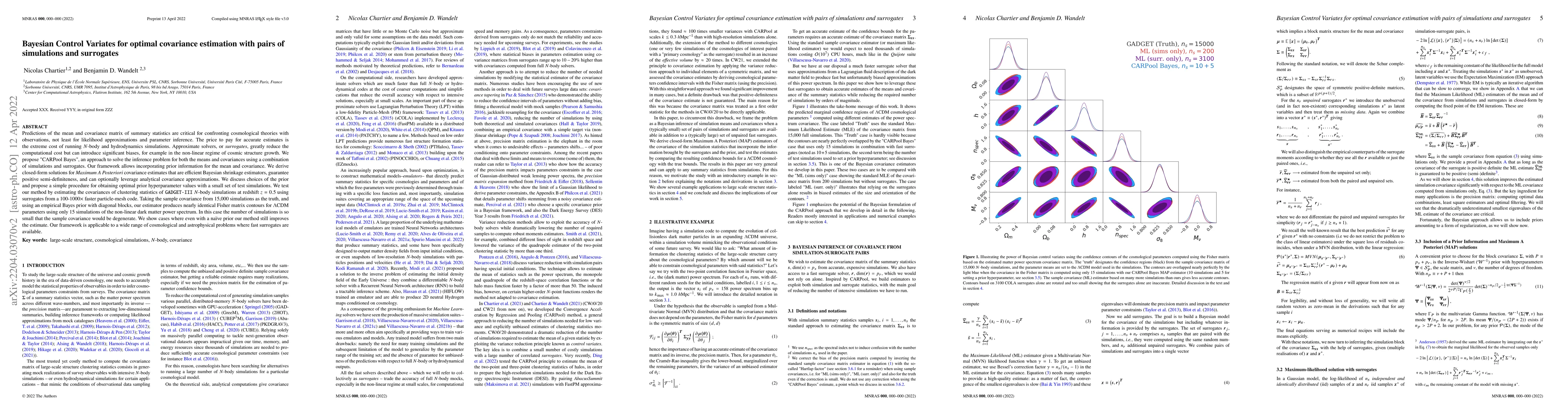 Thumbnail for Bayesian Control Variates for optimal covariance estimation with pairs
  of simulations and surrogates