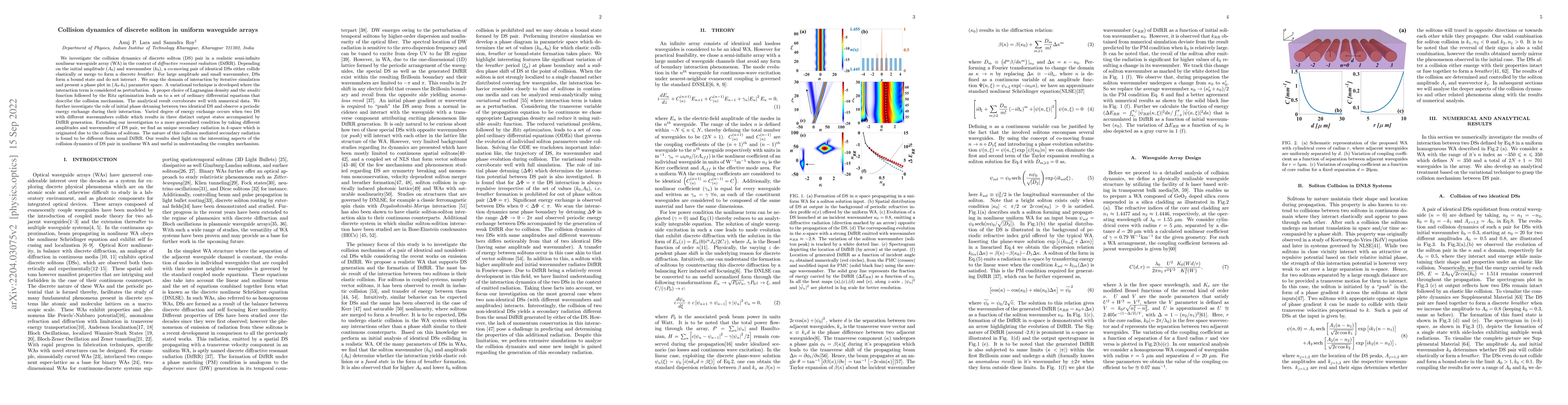Thumbnail for Collision dynamics of discrete soliton in uniform waveguide arrays