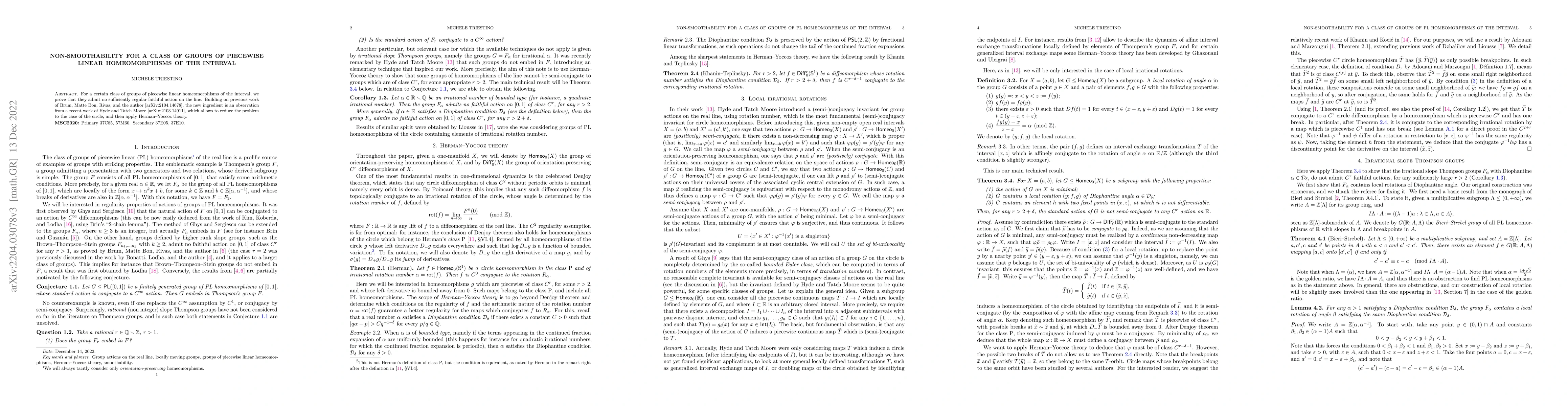Thumbnail for Non-smoothability for a class of groups of piecewise linear
  homeomorphisms of the interval