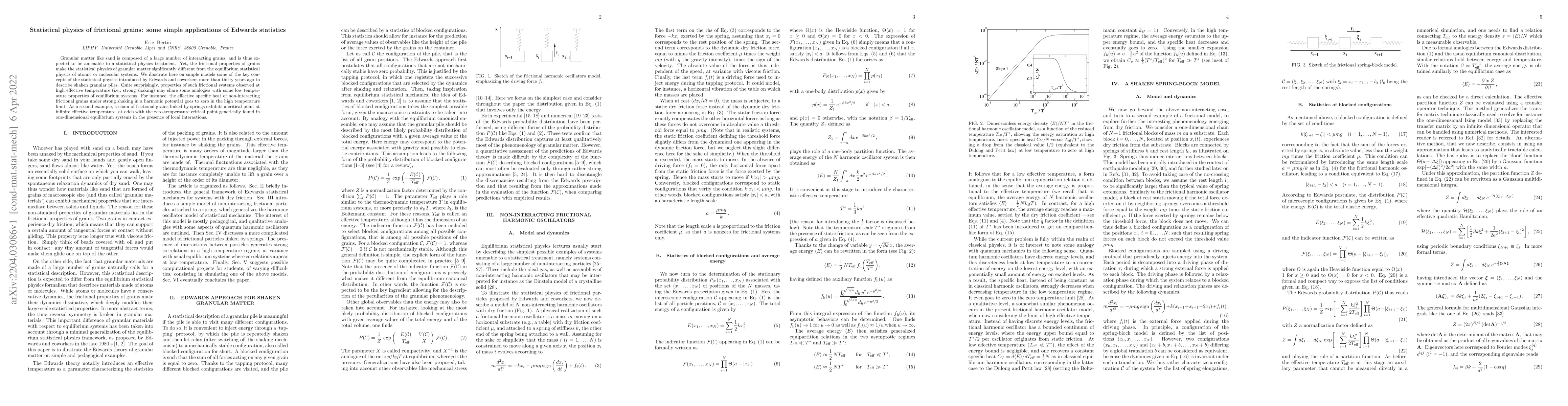Thumbnail for Statistical physics of frictional grains: some simple applications of
  Edwards statistics