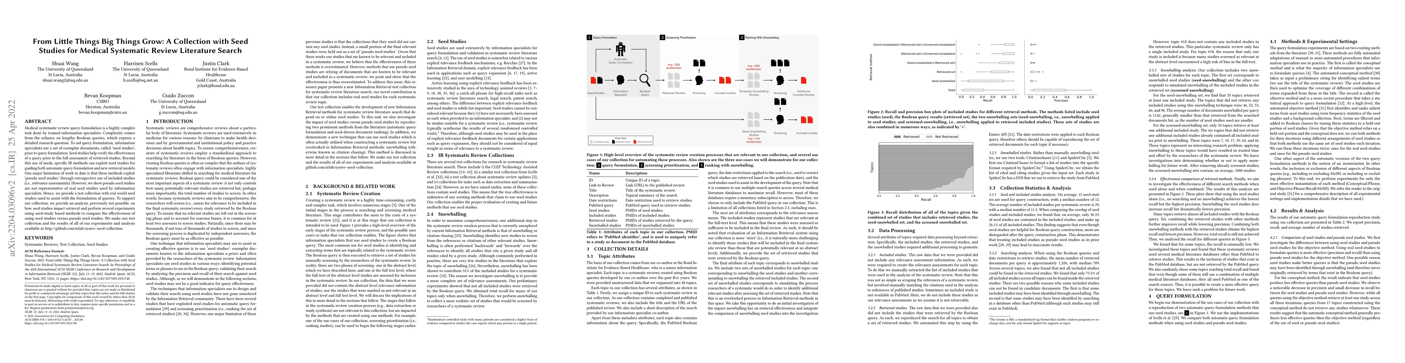 Thumbnail for From Little Things Big Things Grow: A Collection with Seed Studies for
  Medical Systematic Review Literature Search