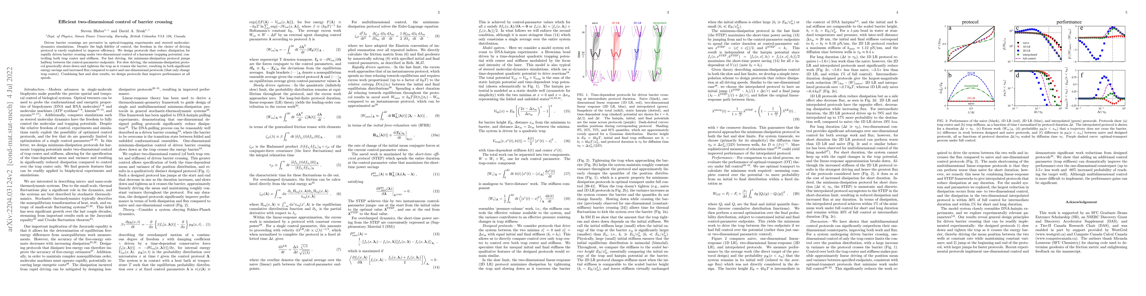 Thumbnail for Efficient two-dimensional control of barrier crossing