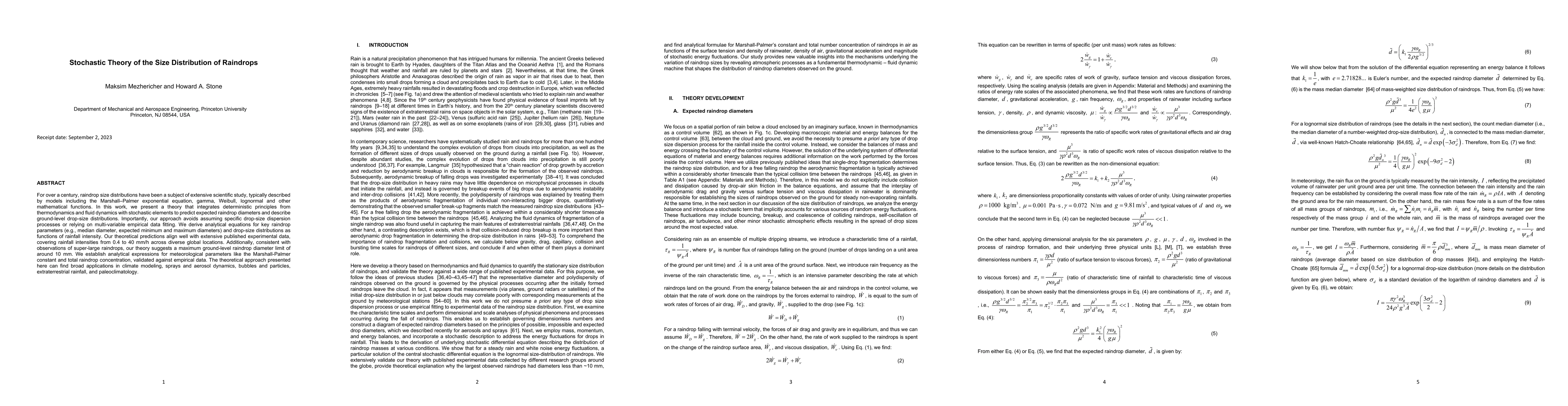 Thumbnail for Stochastic Theory of the Size Distribution of Raindrops