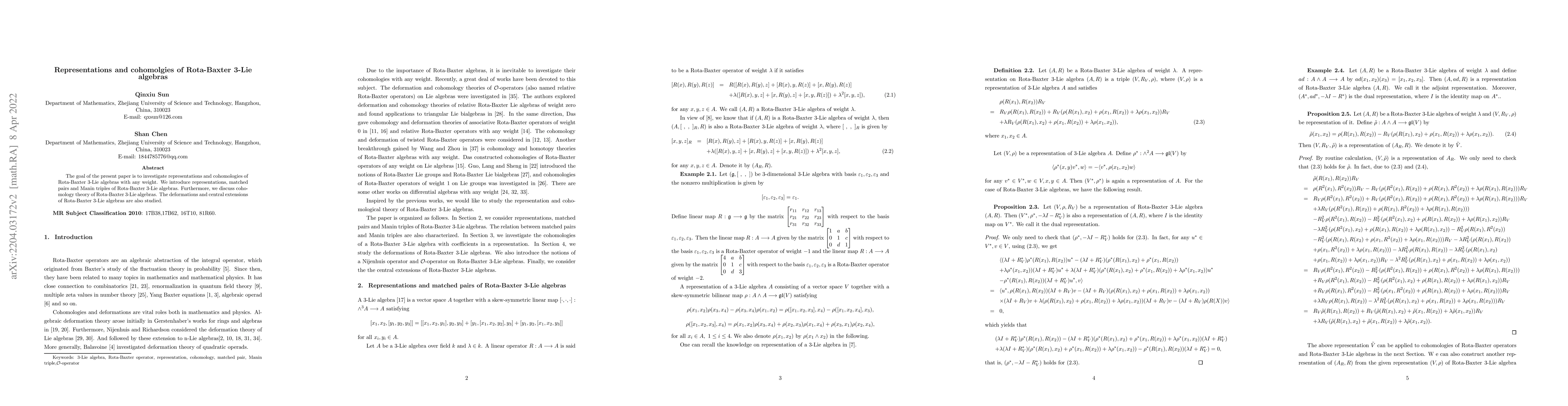 Thumbnail for Representations and cohomolgies of Rota-Baxter 3-Lie algebras