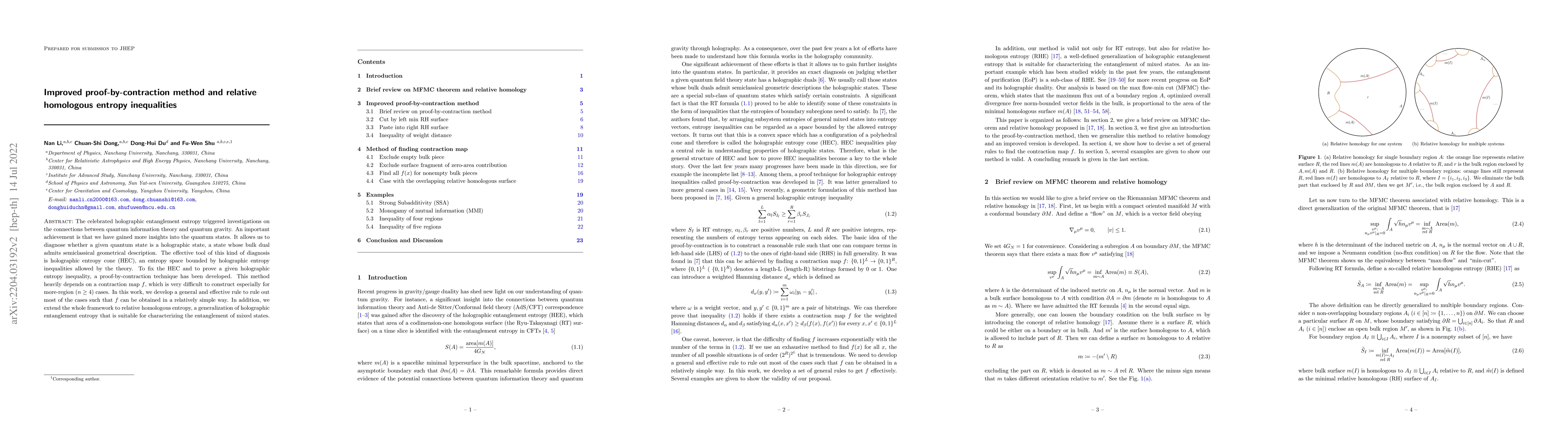 Thumbnail for Improved proof-by-contraction method and relative homologous entropy
  inequalities