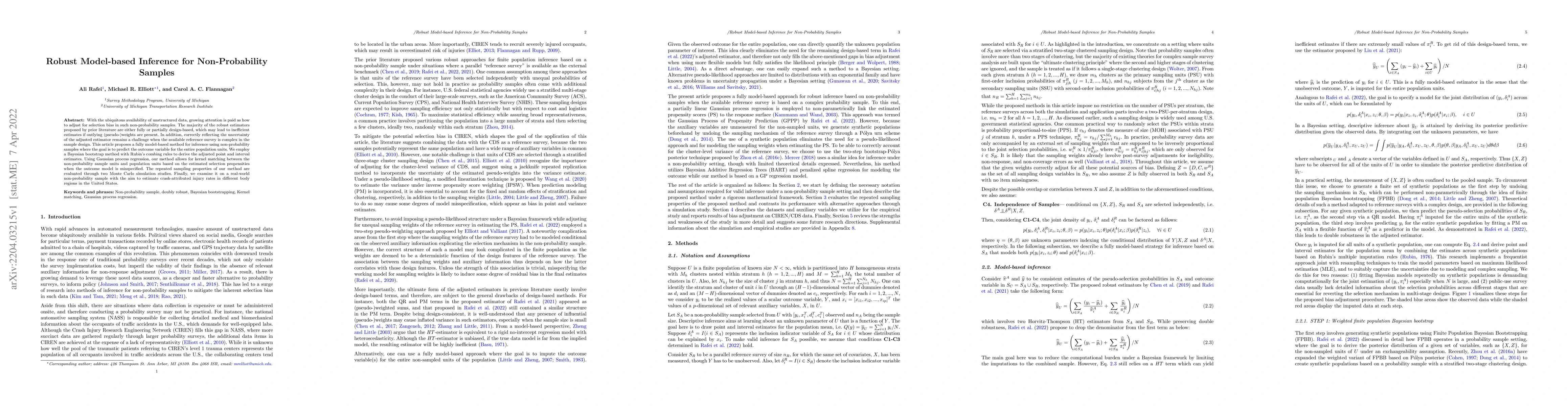 Thumbnail for Robust Model-based Inference for Non-Probability Samples