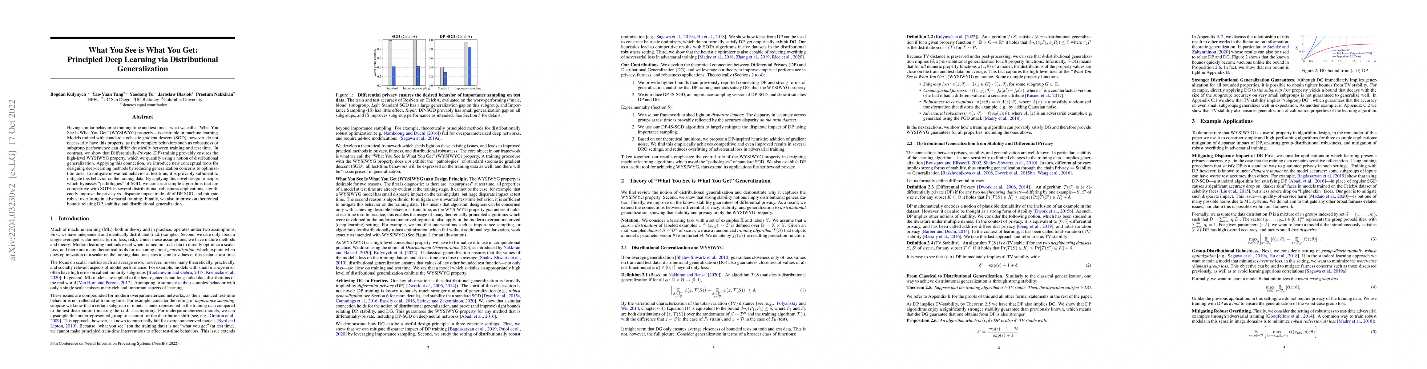 Thumbnail for What You See is What You Get: Principled Deep Learning via
  Distributional Generalization