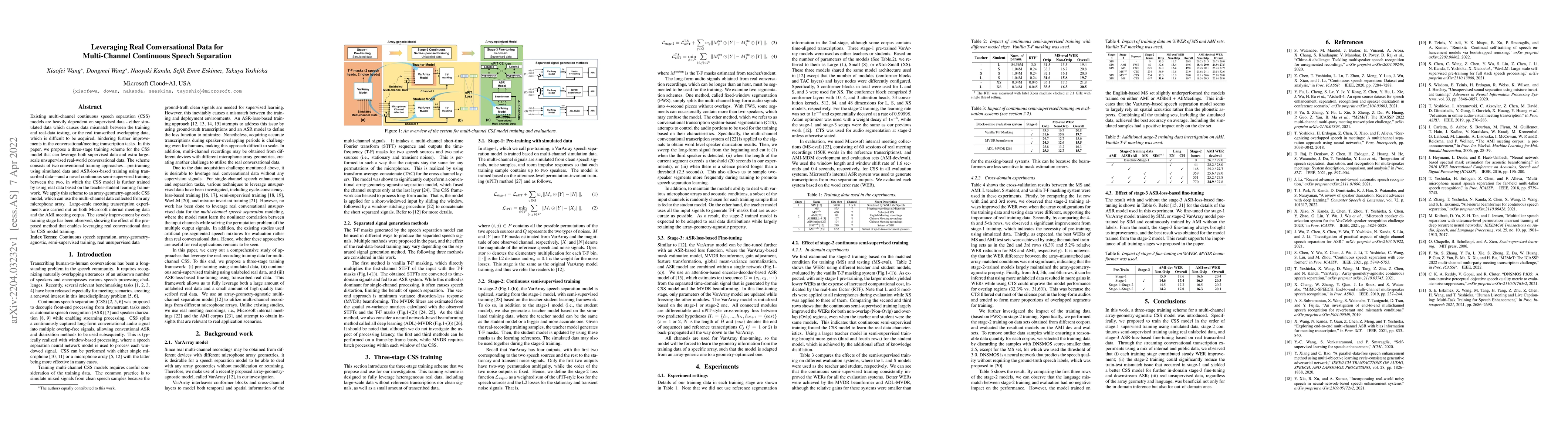 Thumbnail for Leveraging Real Conversational Data for Multi-Channel Continuous Speech
  Separation