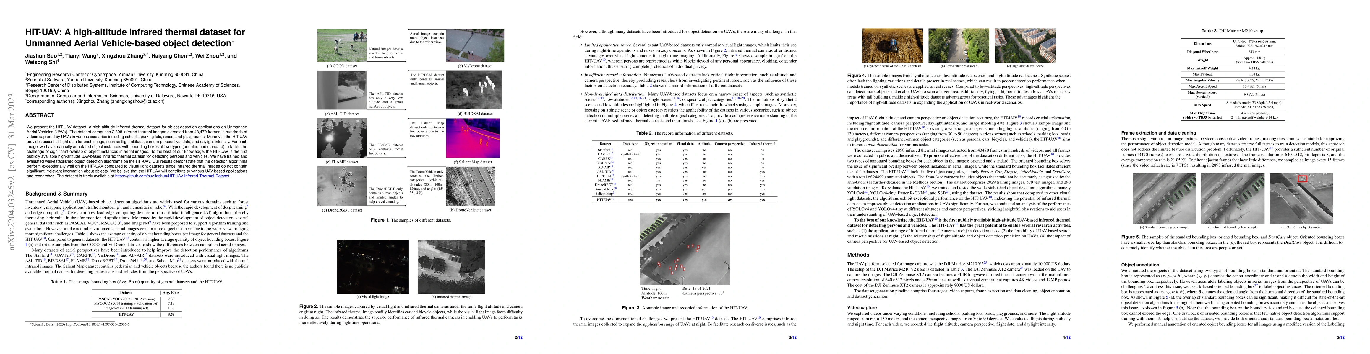 Thumbnail for HIT-UAV: A high-altitude infrared thermal dataset for Unmanned Aerial
  Vehicle-based object detection