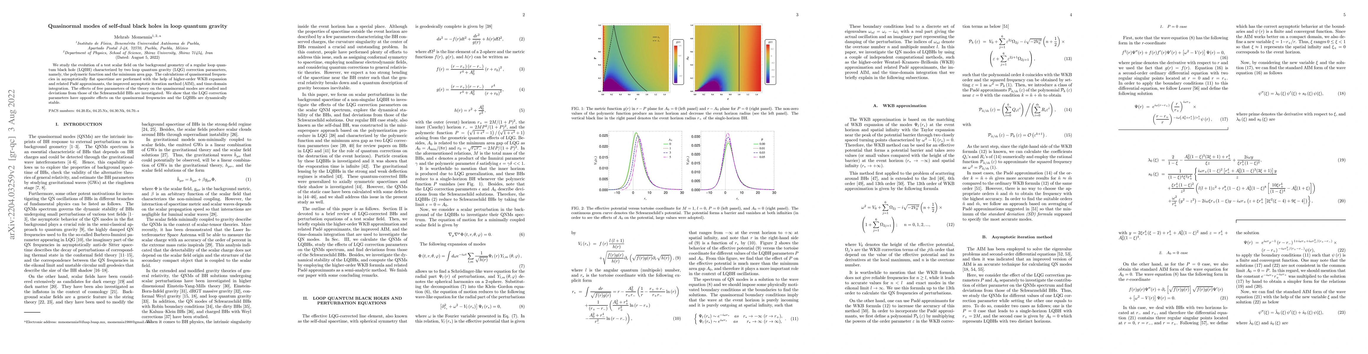 Thumbnail for Quasinormal modes of self-dual black holes in loop quantum gravity