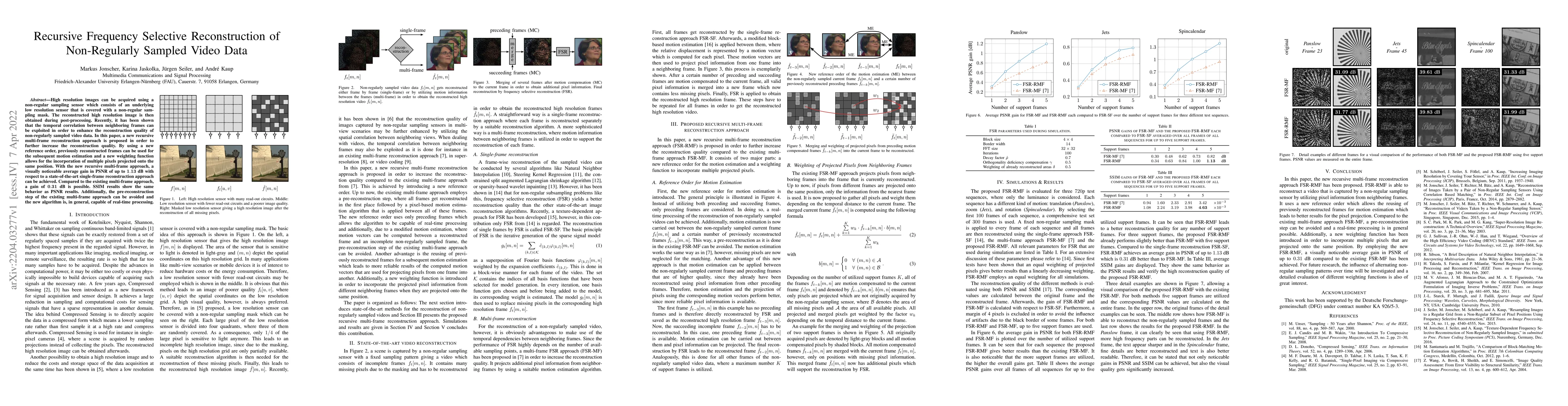 Thumbnail for Recursive Frequency Selective Reconstruction of Non-Regularly Sampled
  Video Data