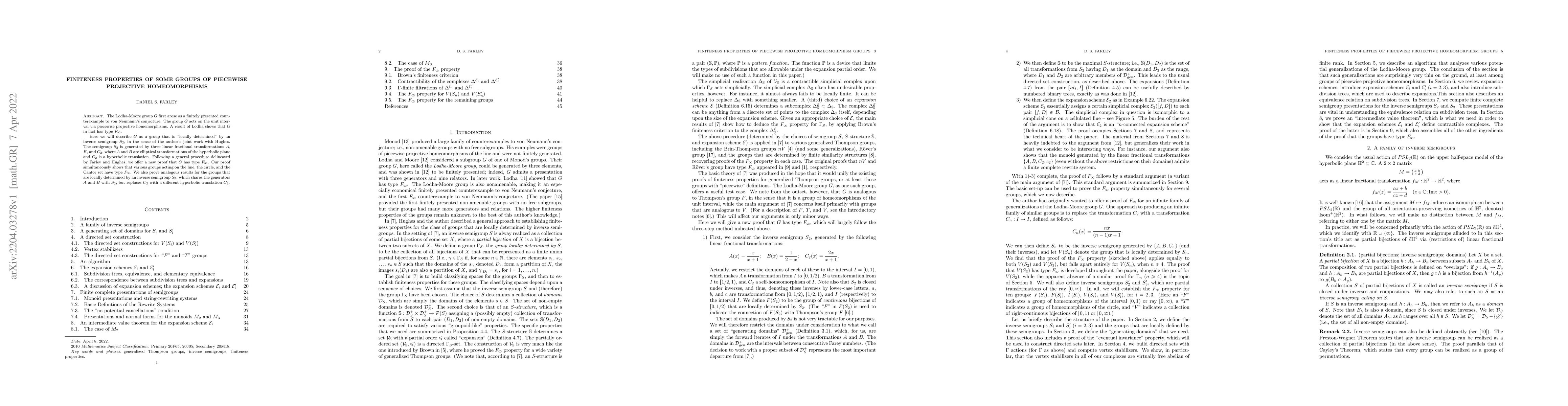 Thumbnail for Finiteness properties of some groups of piecewise projective
  homeomorphisms