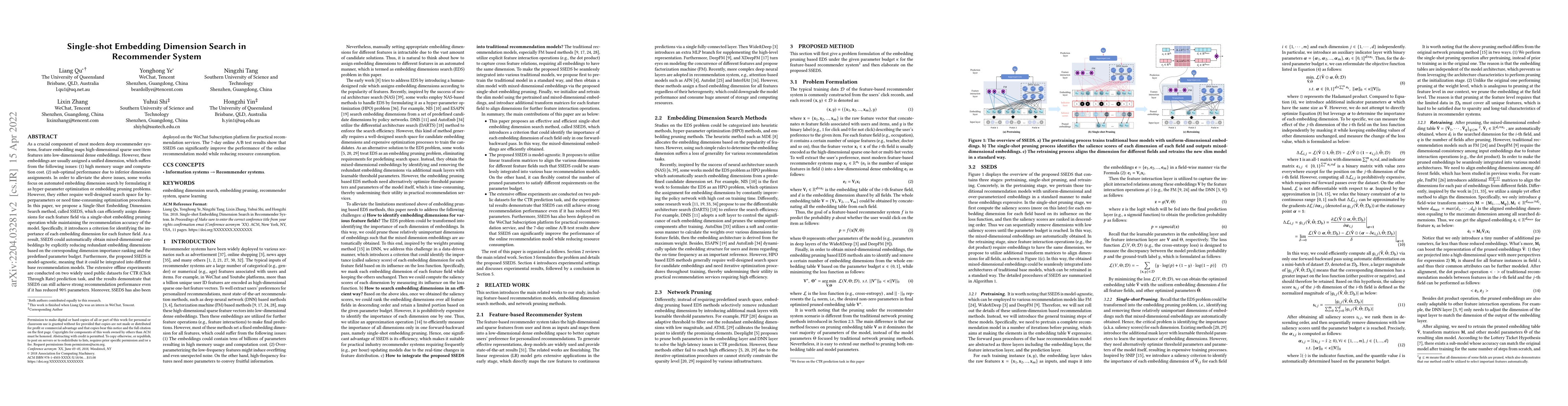 Thumbnail for Single-shot Embedding Dimension Search in Recommender System