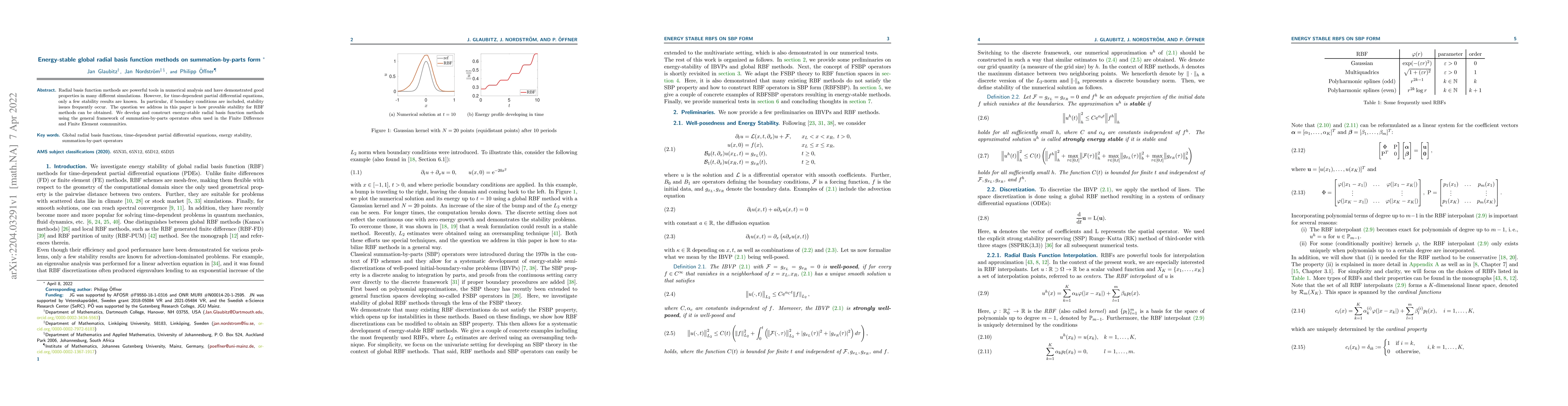 Thumbnail for Energy-stable global radial basis function methods on summation-by-parts
  form