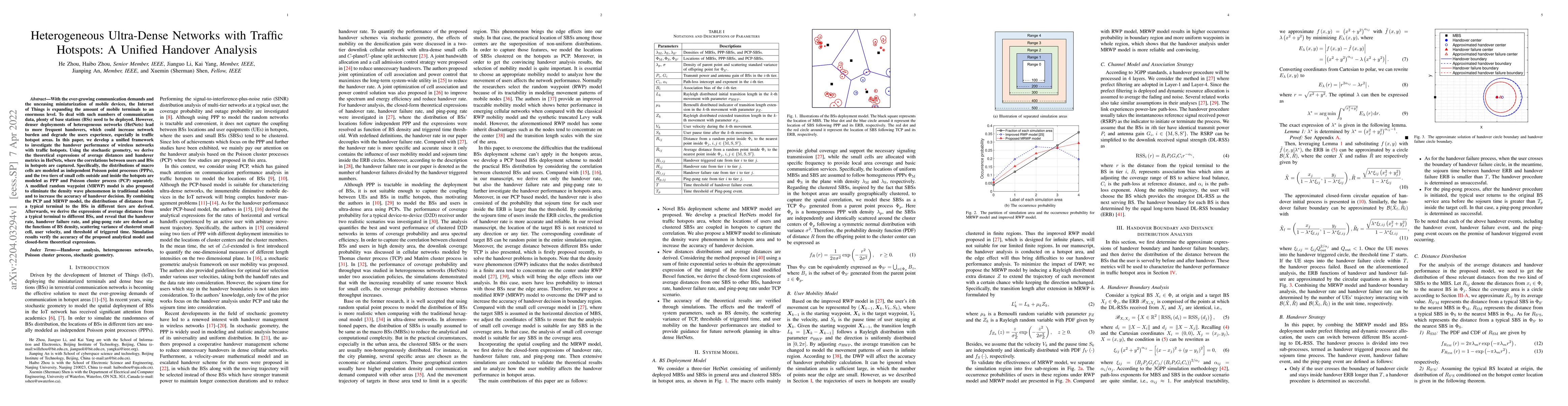 Thumbnail for Heterogeneous Ultra-Dense Networks with Traffic Hotspots: A Unified
  Handover Analysis