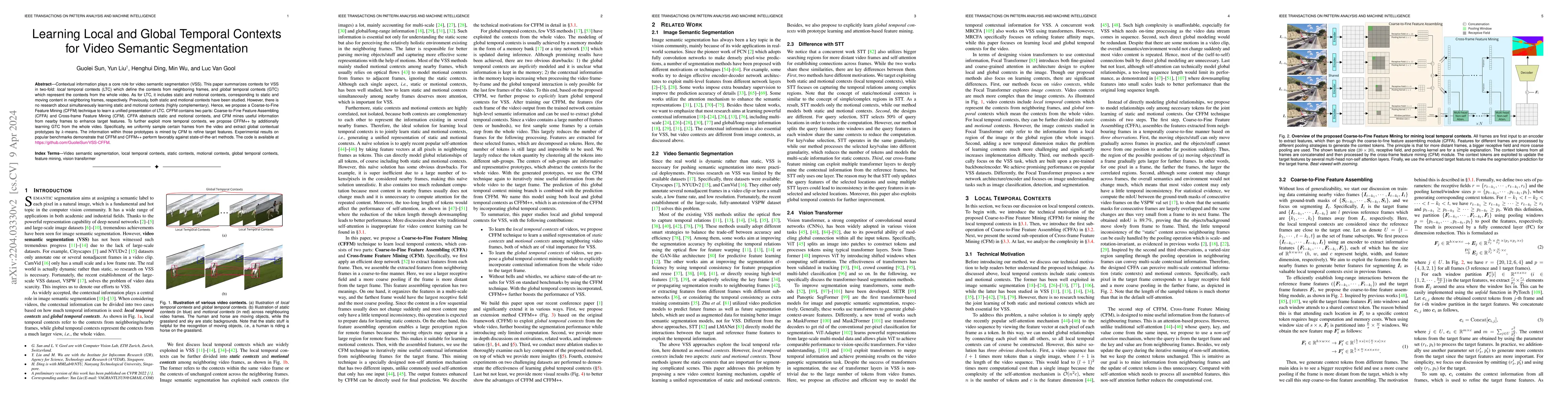 Thumbnail for Learning Local and Global Temporal Contexts for Video Semantic
  Segmentation