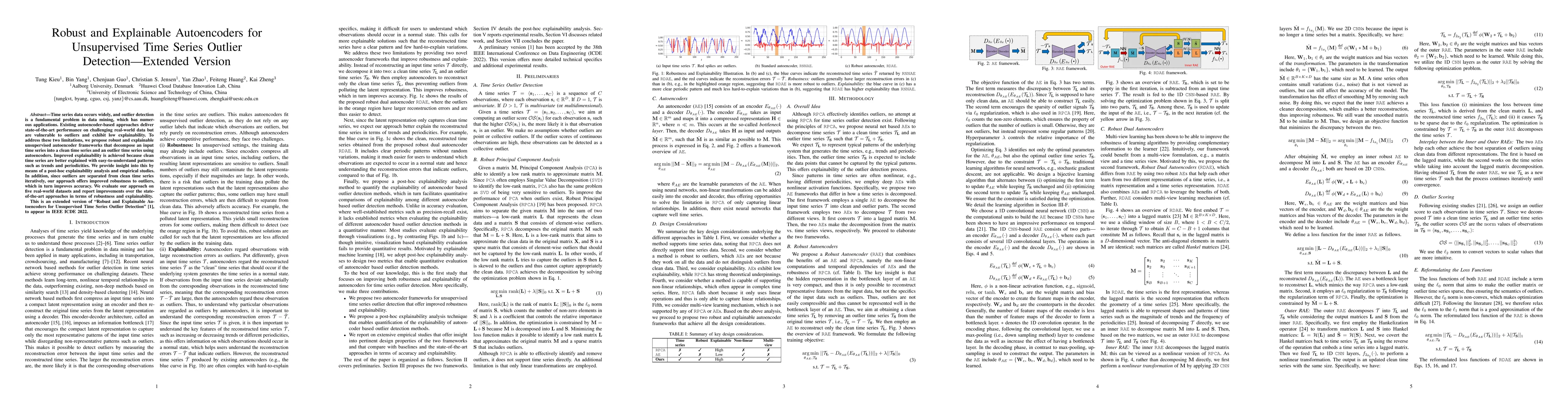 Thumbnail for Robust and Explainable Autoencoders for Unsupervised Time Series Outlier
  Detection---Extended Version