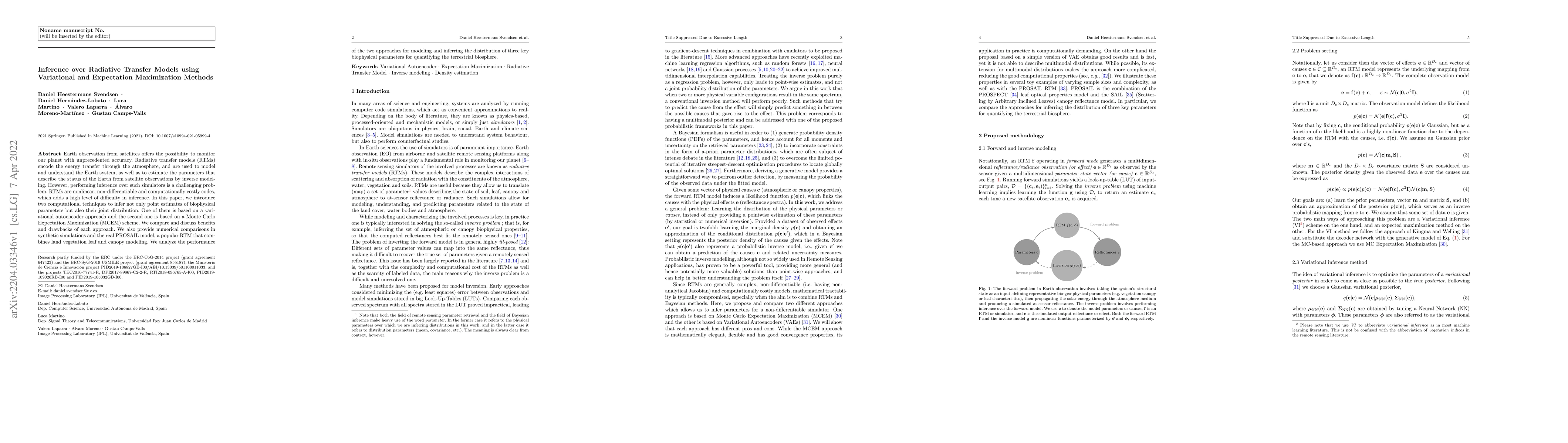 Thumbnail for Inference over radiative transfer models using variational and
  expectation maximization methods