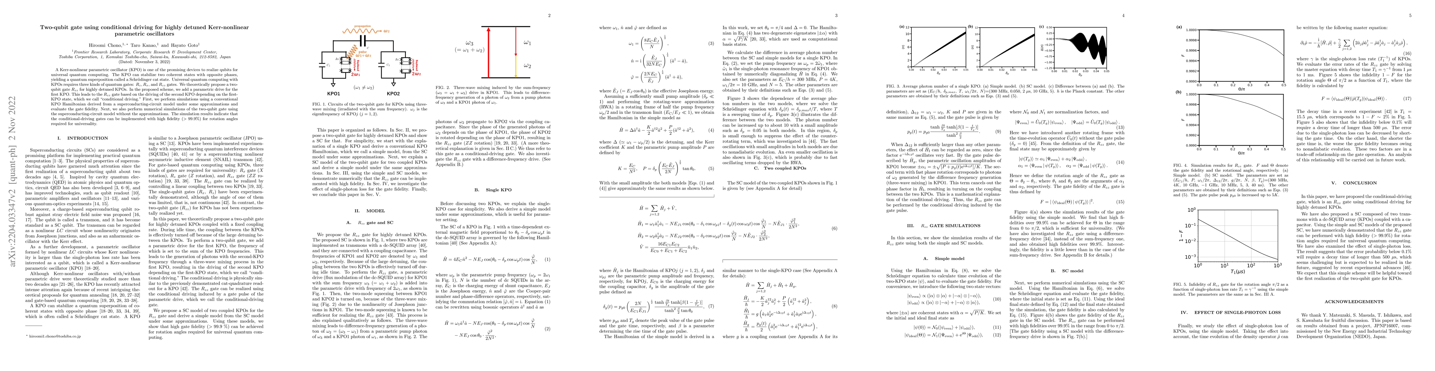 Thumbnail for Two-qubit gate using conditional driving for highly detuned
  Kerr-nonlinear parametric oscillators