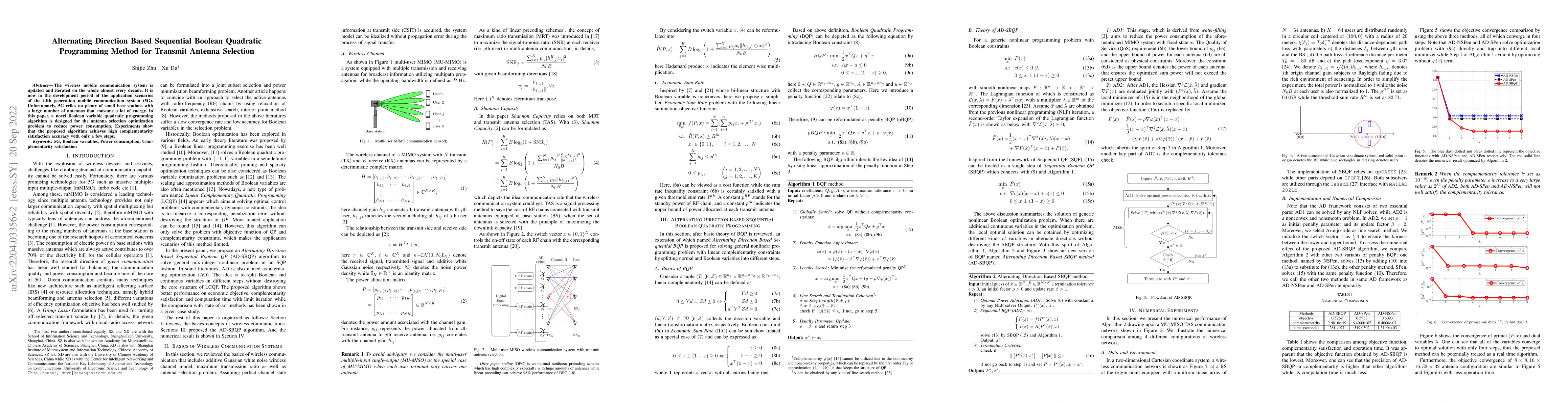 Thumbnail for Alternating Direction Based Sequential Boolean Quadratic Programming
  Method for Transmit Antenna Selection