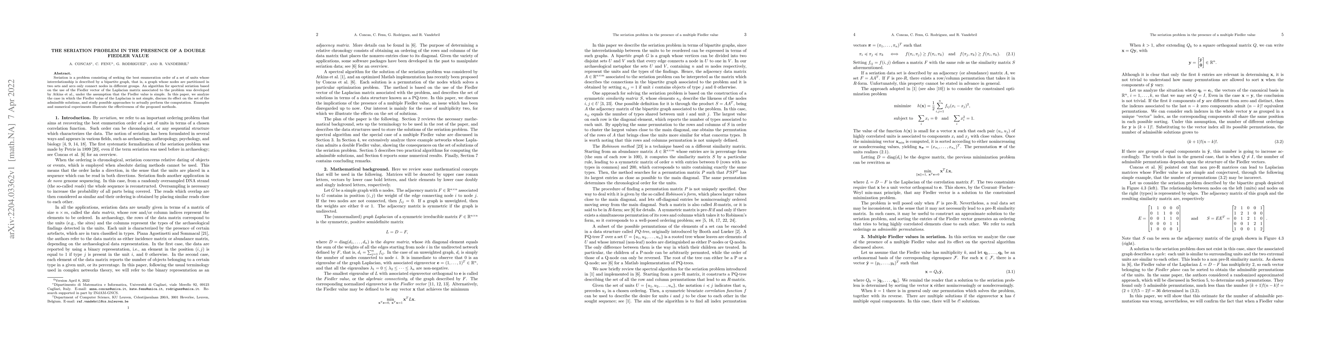 Thumbnail for The seriation problem in the presence of a double Fiedler value
