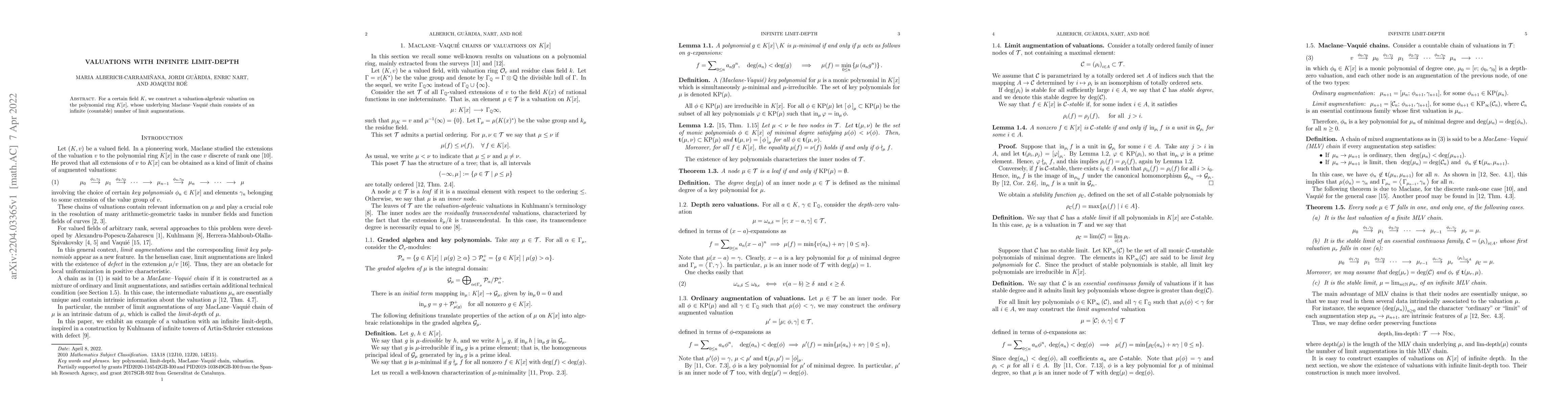 Thumbnail for Valuations with infinite limit-depth