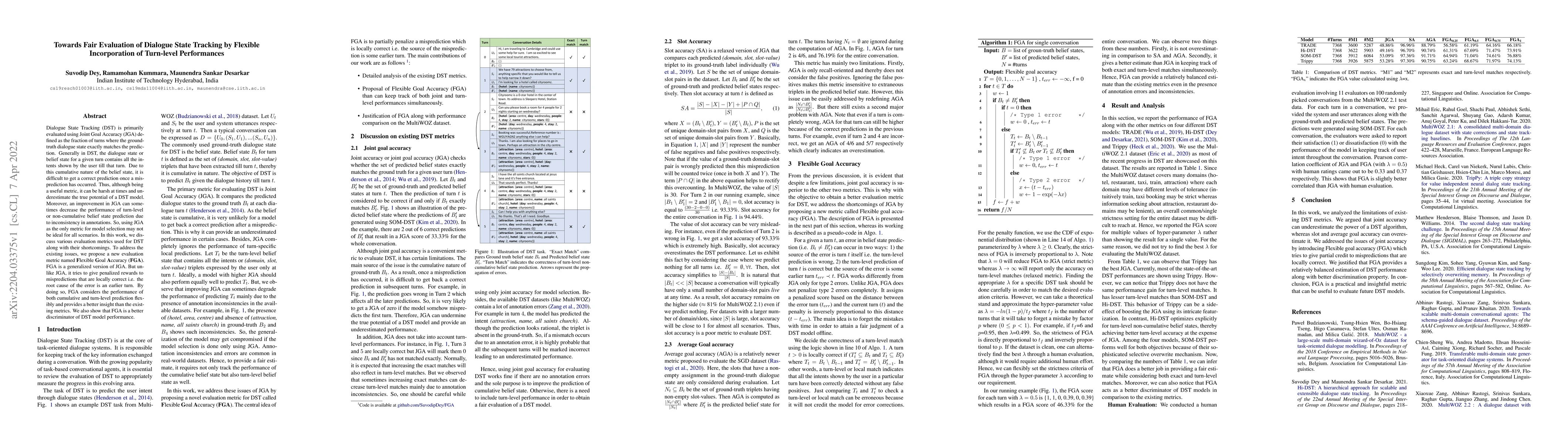 Thumbnail for Towards Fair Evaluation of Dialogue State Tracking by Flexible
  Incorporation of Turn-level Performances