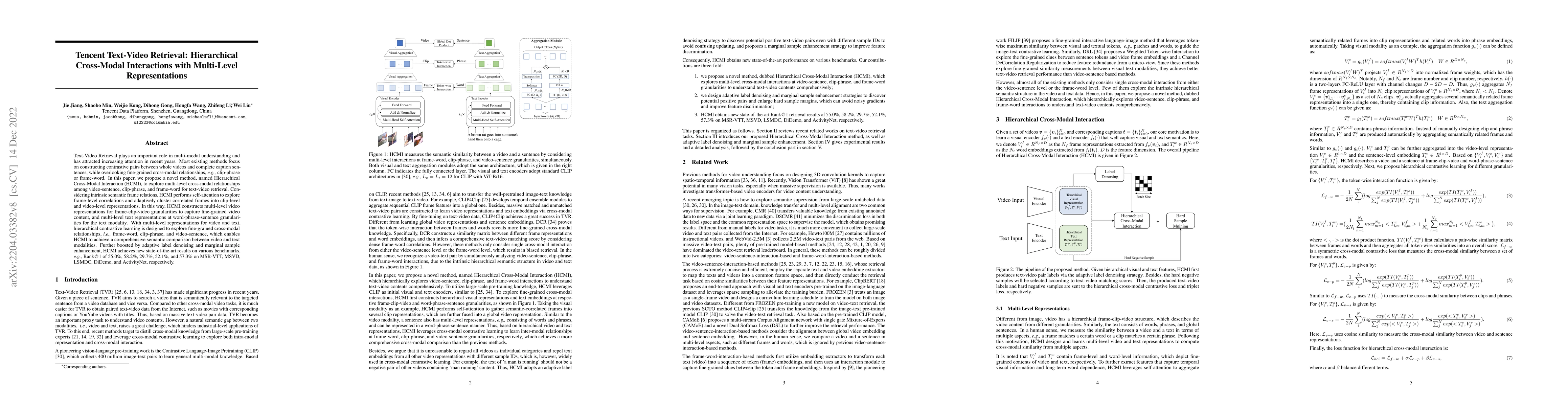 Thumbnail for Tencent Text-Video Retrieval: Hierarchical Cross-Modal Interactions with
  Multi-Level Representations