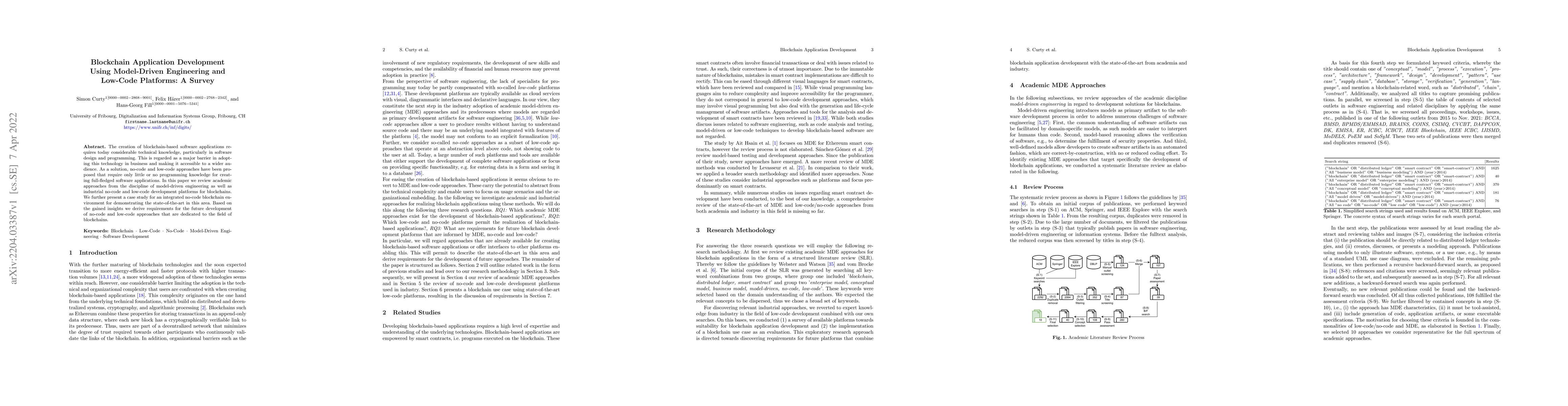 Thumbnail for Blockchain Application Development Using Model-Driven Engineering and
  Low-Code Platforms: A Survey