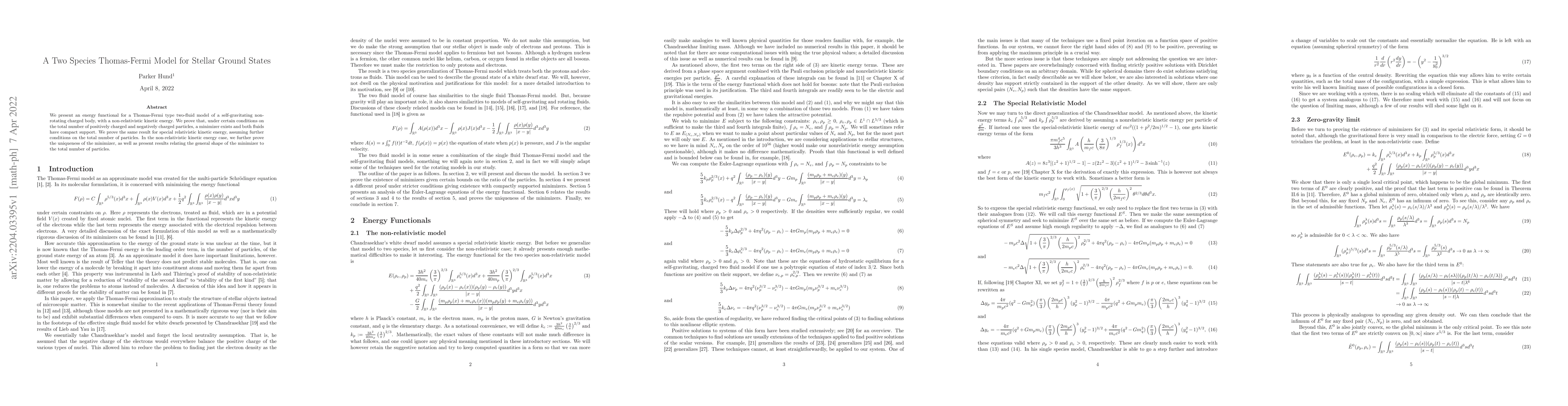 Thumbnail for A Two Species Thomas-Fermi Model for Stellar Ground States