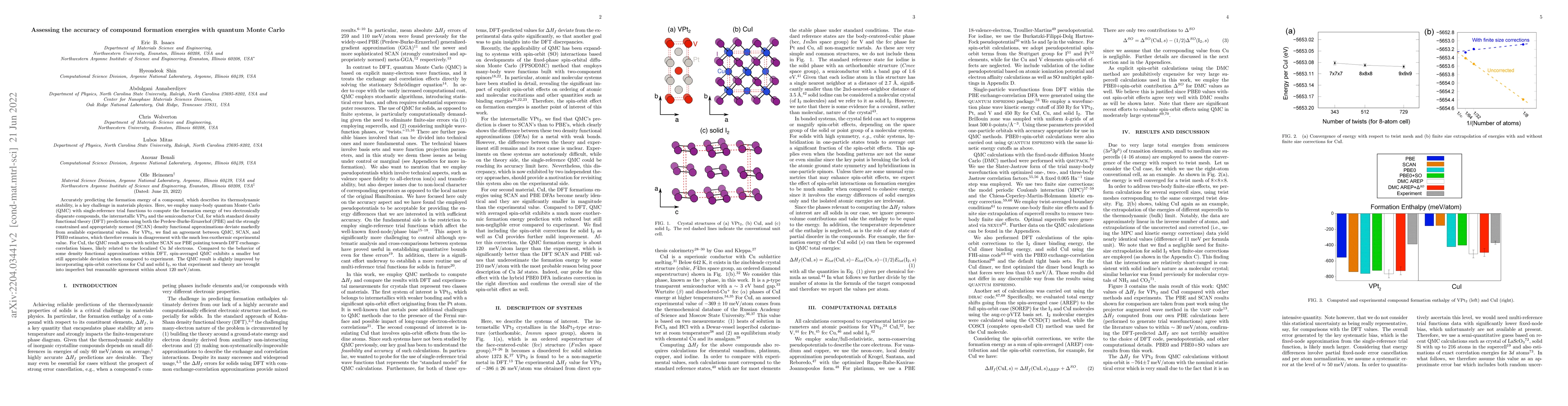 Thumbnail for Assessing the accuracy of compound formation energies with quantum Monte
  Carlo