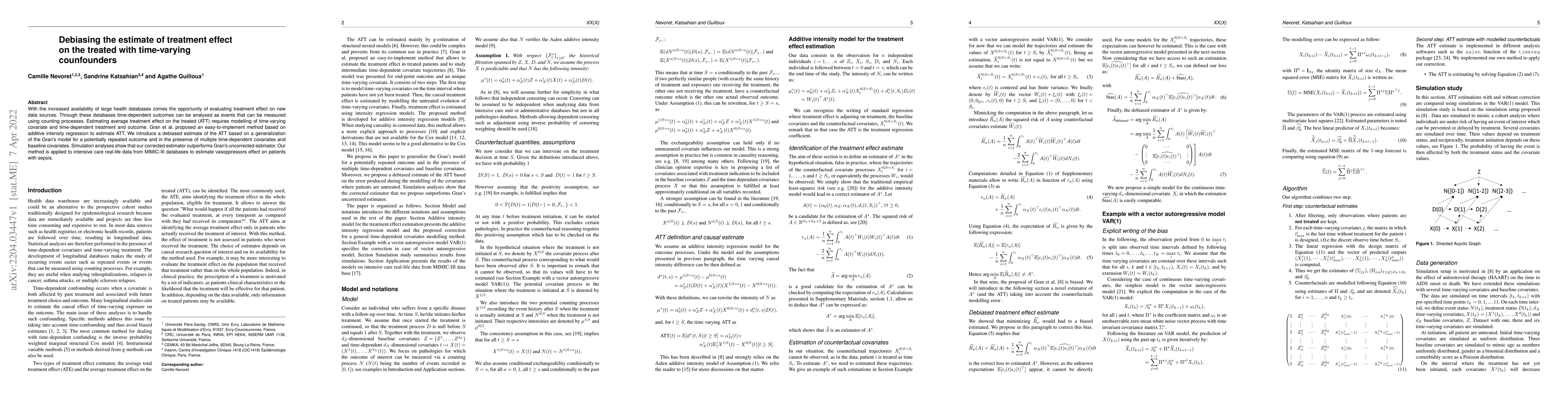Thumbnail for Debiasing the estimate of treatment effect on the treated with
  time-varying counfounders