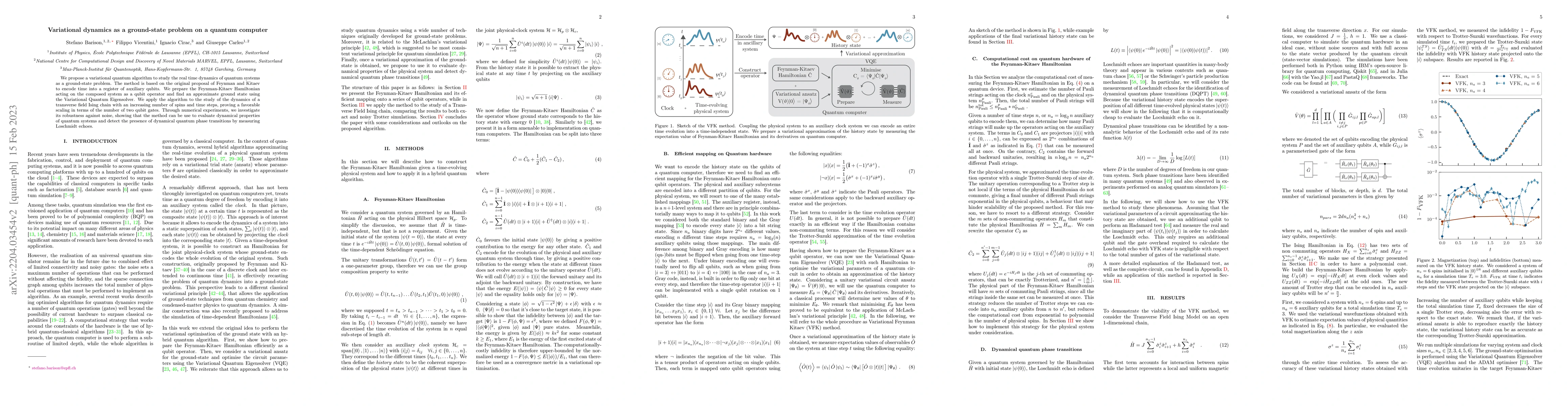 Thumbnail for Variational dynamics as a ground-state problem on a quantum computer