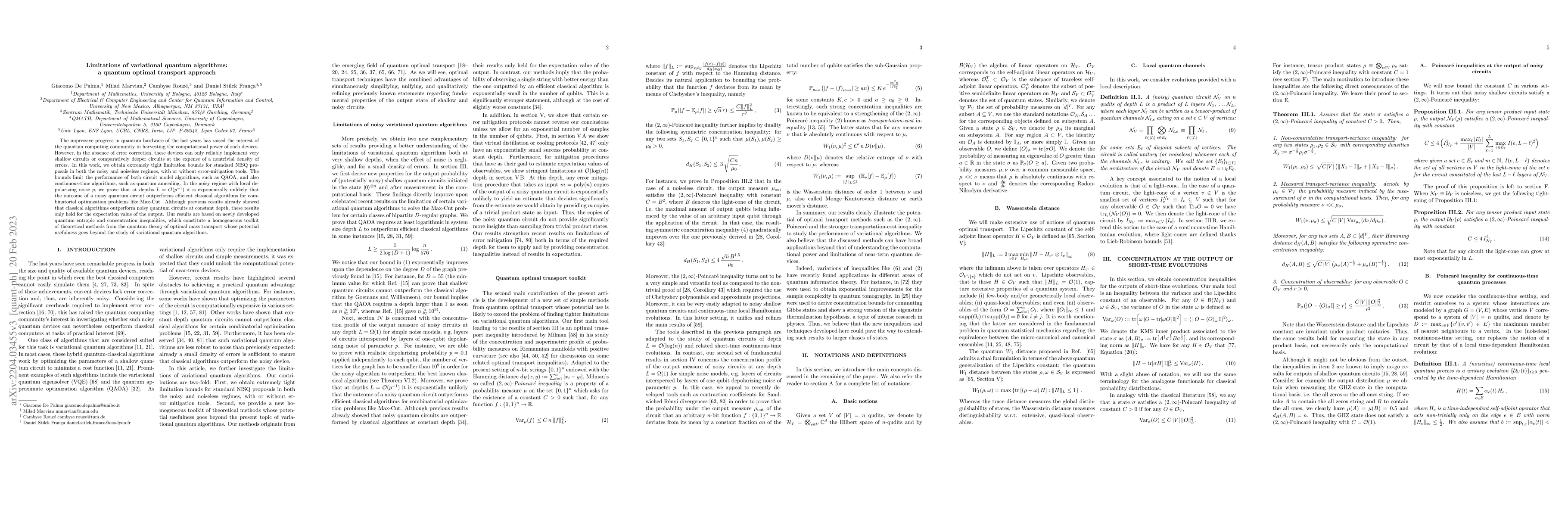 Thumbnail for Limitations of variational quantum algorithms: a quantum optimal
  transport approach