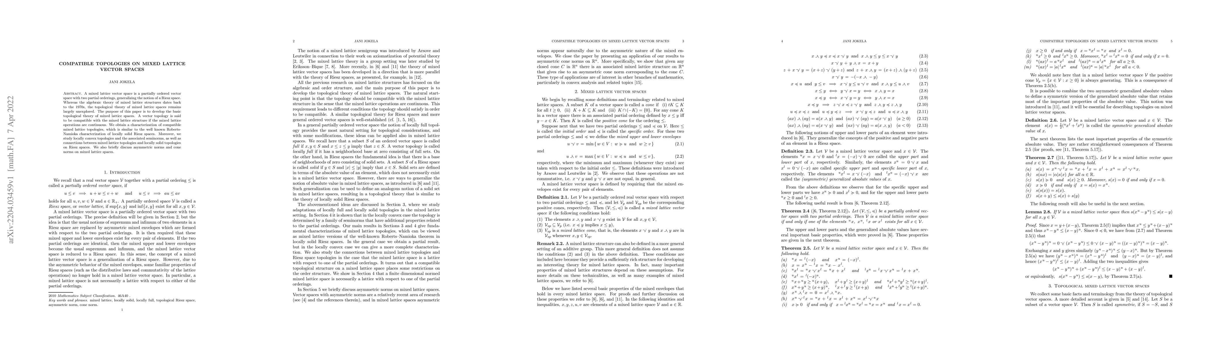 Thumbnail for Compatible topologies on mixed lattice vector spaces
