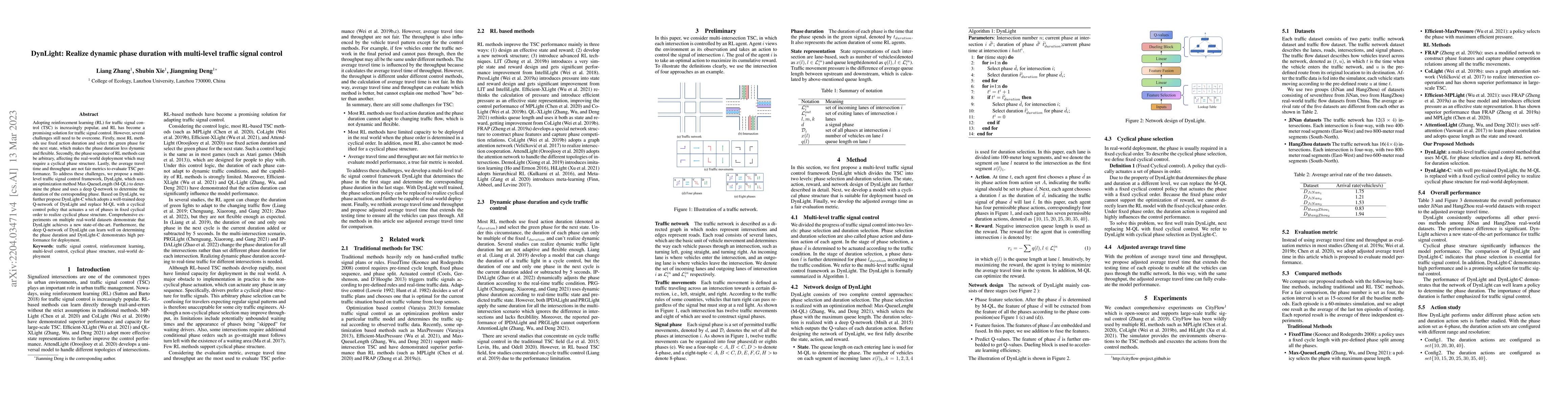 Thumbnail for DynLight: Realize dynamic phase duration with multi-level traffic signal
  control